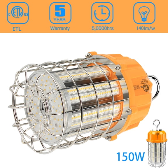 150W LED Temporary Work Light 5000K ETL Listed Construction Jobsite Shop Area