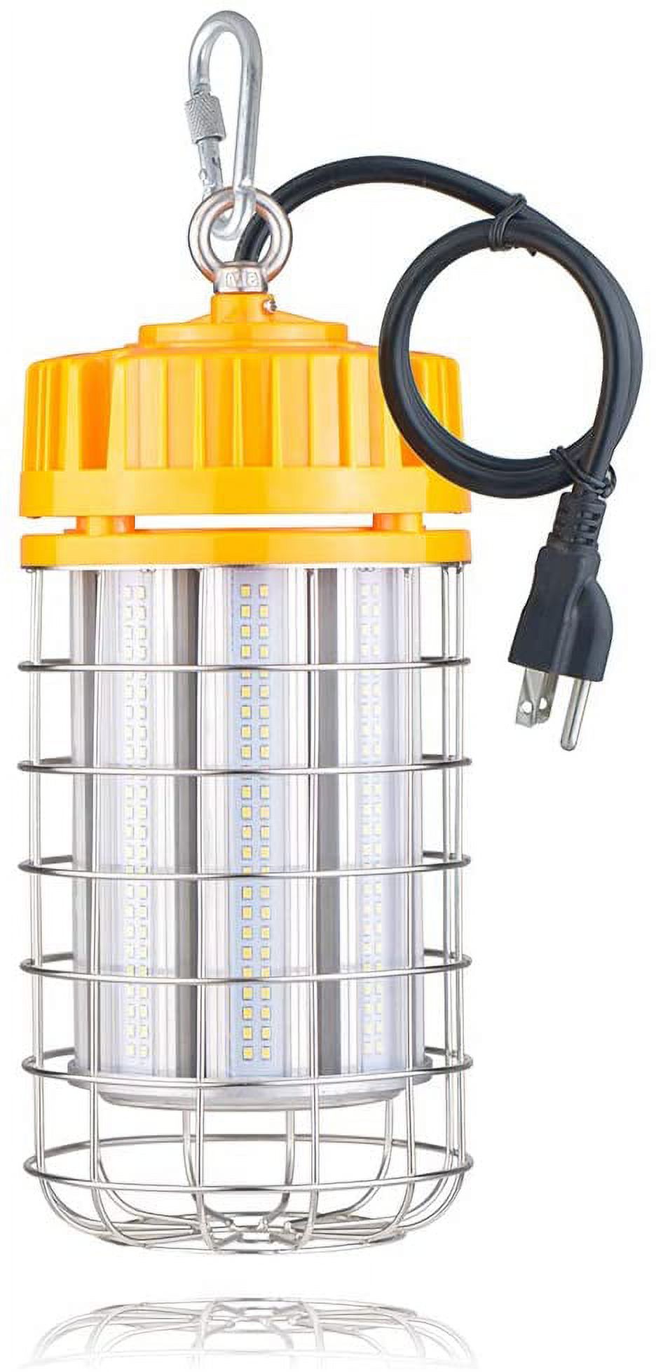 150W Led Temporary Work Light, 19500 Lumen LED High Bay Light(900W Equiv) 5000K Outdoor Construction Lights with Stainless Steel Guard & Hook