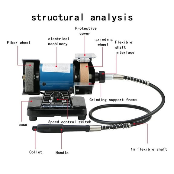 150W Mini Bench Grinder Multi-Purpose Polisher Adjustable Speed Adjustable Speed Sander Polisher For Jade Jewelry