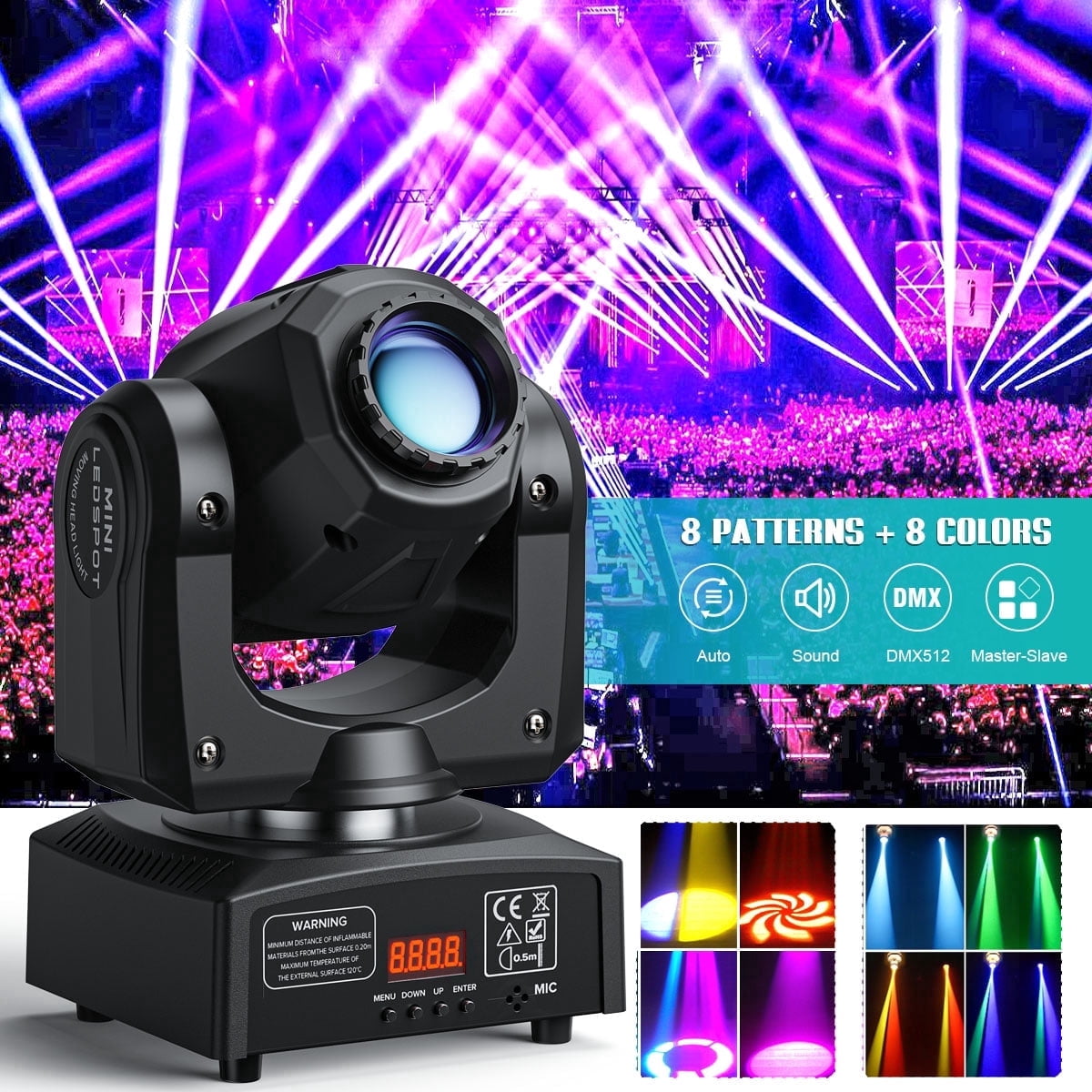 150W Moving Head Stage Light RGBW 8 Gobo LED DMX DJ Disco Show KTV Party Lighting