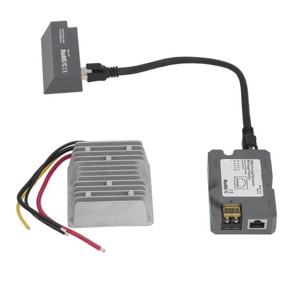 150W PoE Injector Kit for V2 Dishy Satellite Internet, Gigabit Ethernet Power Over Ethernet Adapter with DC 12V to 48V Boost Converter