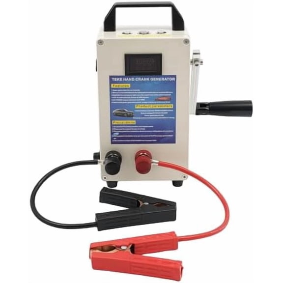 150W Portable Hand Crank Dynamo Generator - Manual Emergency Survival Power Supply, 110V, 3 Power Types, ABS, for Camping,Home,Smartphones (Beige)$$Garden &