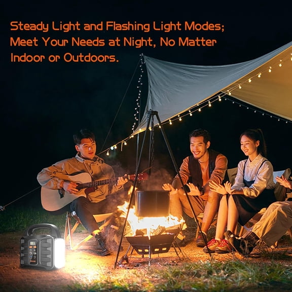 150W Portable Power Station 155Wh 42000mAh Lithium Battery Generator 110V AC DC USB Ports for Home Backup Outdoor Camping RV Travel Emergency Outages Black No Solar Panel Included