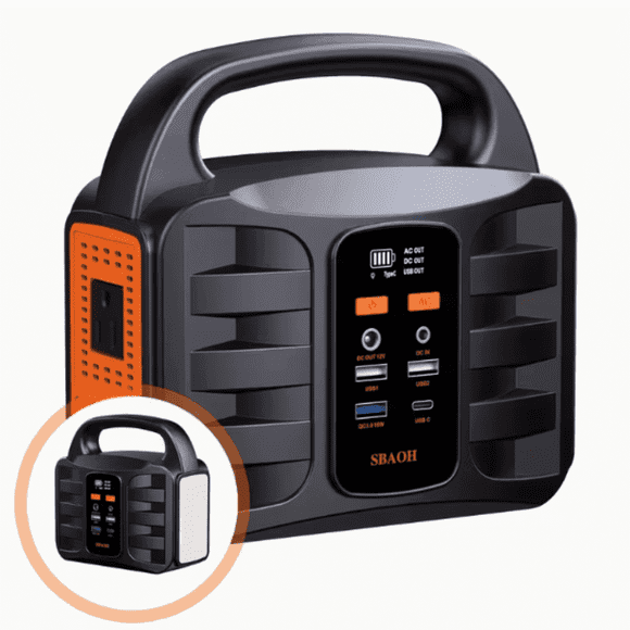 150W Portable Power Station, 155Wh 42000mAh Solar Power Generator with AC Output, Solar Power Bank Portable Charger for Outdoor Camping, Traveling, Hunting And Power Outages (No Solar Panel)