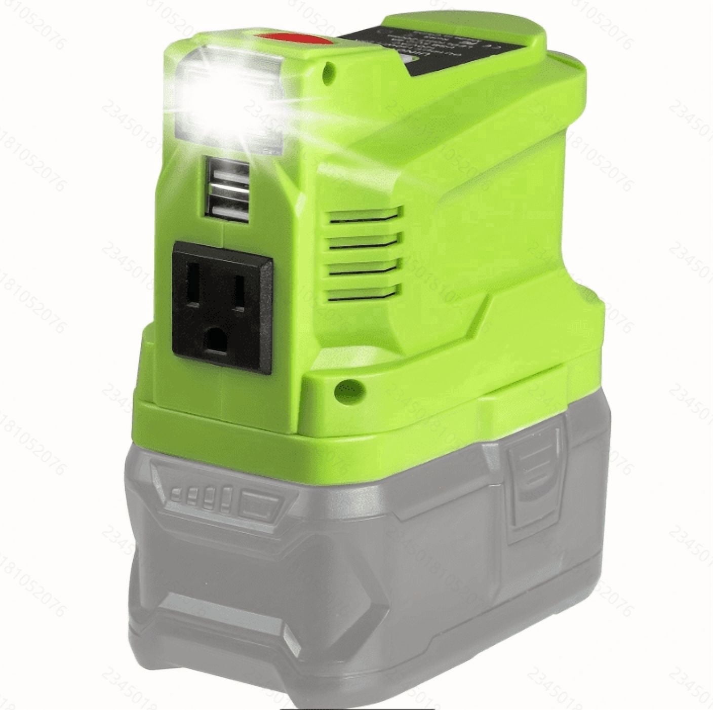150W Modified Sine Wave Inverter for Ryobi ONE+ 18V Battery, Portable Power Station with USB & 200LM LED Light (Battery Not Included)