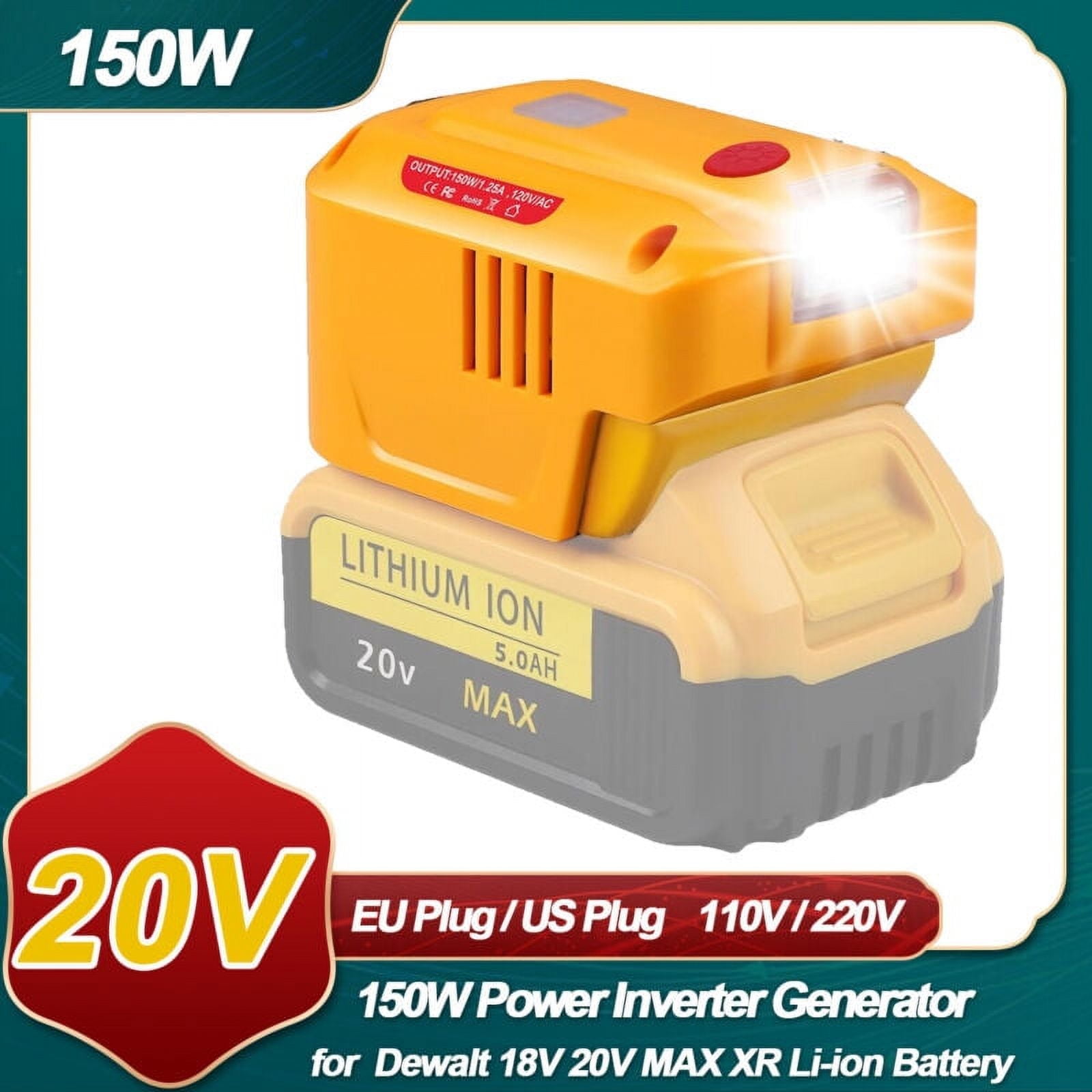 Dewalt Charger Station DeWalt 20V MAX Battery Inverter - 150W Power Station  For MAX XR Batteries 150W Portable Inverter