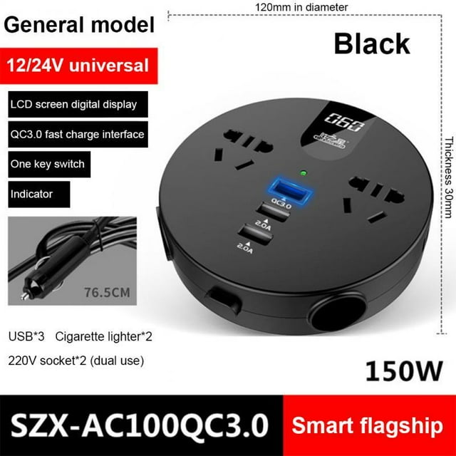 150W Pure Sine Wave Inverter 12V to 220V 110V Current Converter Europe