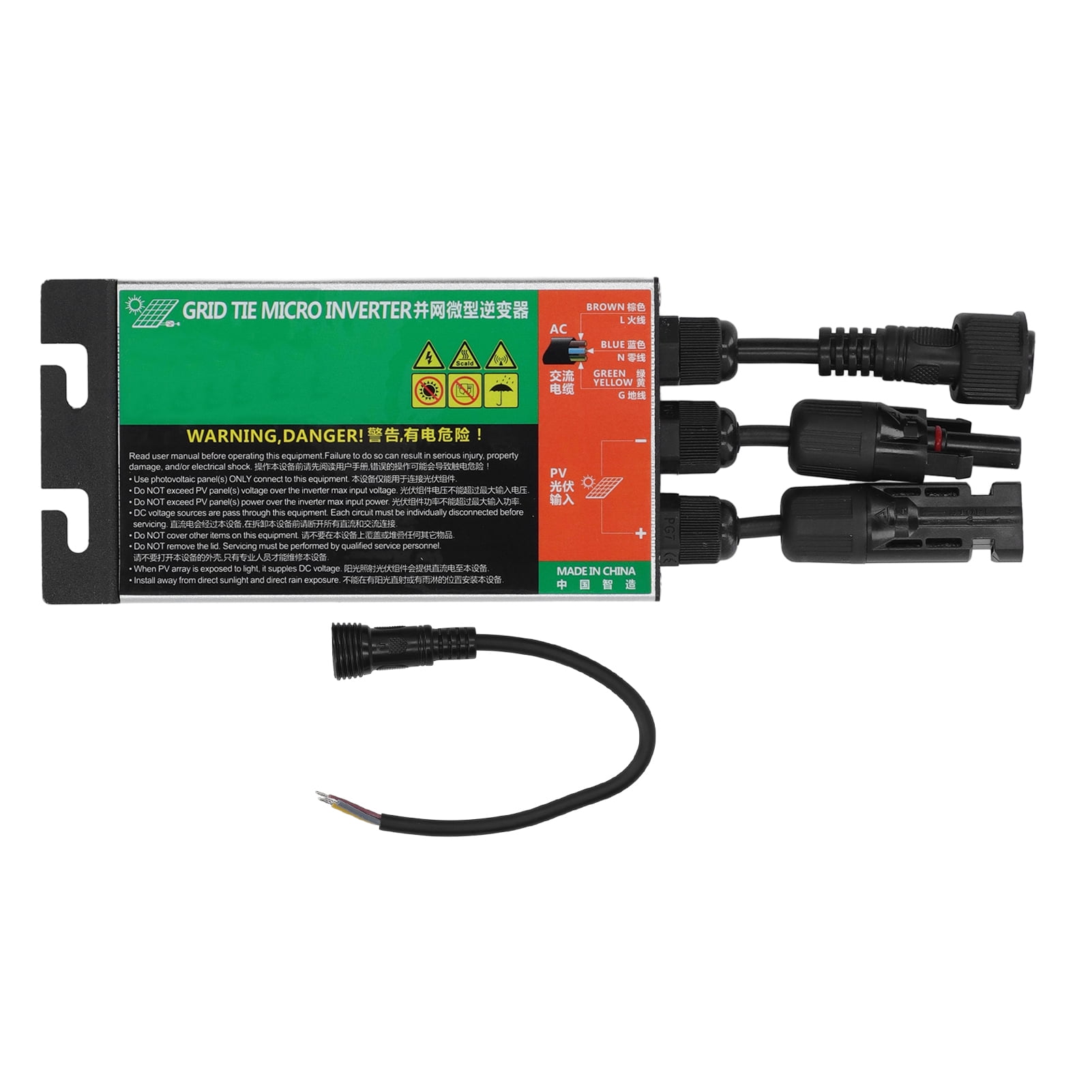 150W Pure Sine Wave, MPPT, AC120V for Grid Connection Aluminum Alloy Micro Solar Grid Inverter