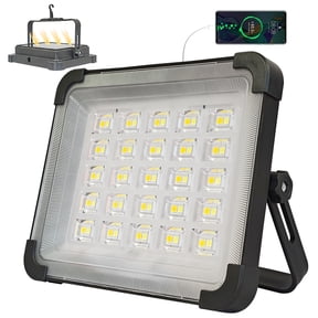 150W Solar Rechargeable Work Light, 10000LM Portable Flood Light with Stand, LED Work Lights for Mechanic Camping Fishing Car Repair