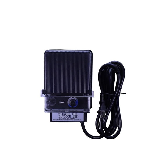 150W Transformer 120 Volt to 12 Volt LED & Halogen Low Voltage Landscape Lighting Heavy Duty Outdoor/Indoor Weatherproof Light Electric Power Pack w Photocell Timer - Black Case