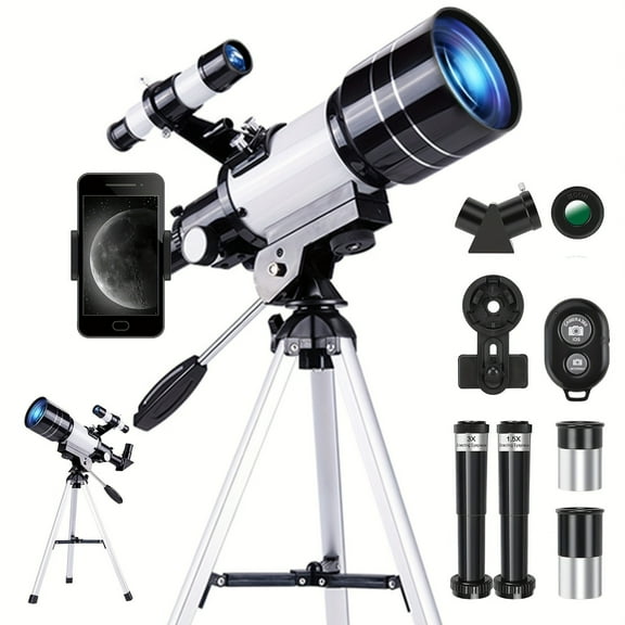 150X 70mm Aperture Astronomical Telescope for Adults, High Magnification Portable Telescope with Tripod & Phone Adapter, Ideal for Astronomy, Nature Viewing, Educational Gifts