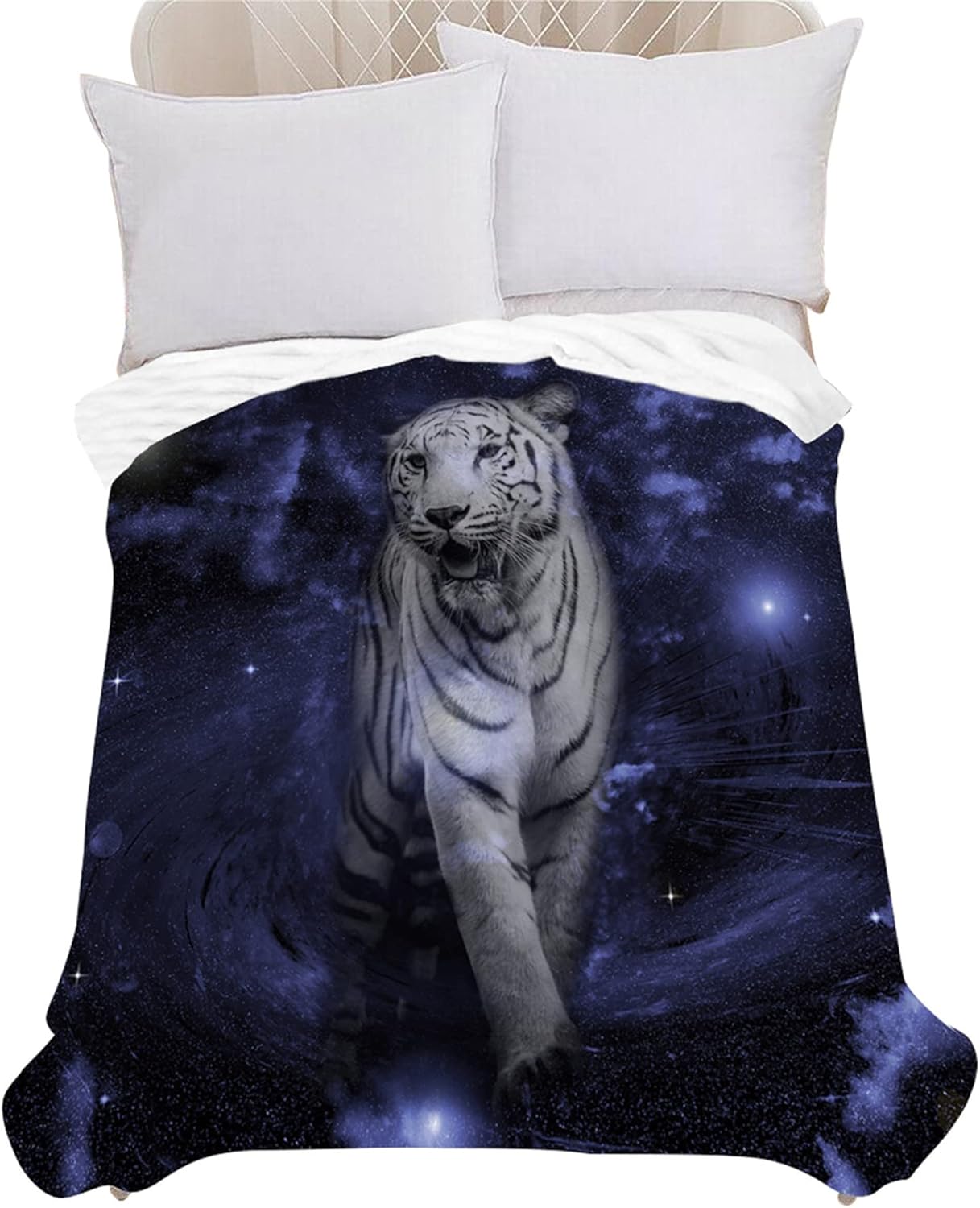 150X200CMFlannel Fleece Blankets Blue Purple Starry Sky Tigers Leopard