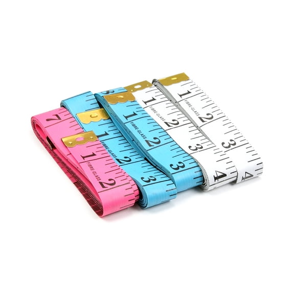 150cm / 59-inch Tape Measure,Plastic Round Case Tape,Metric Scale,Soft and Retractable Tape,Body Tailor Sewing,Medical, Measuring Tool 5 Pcs