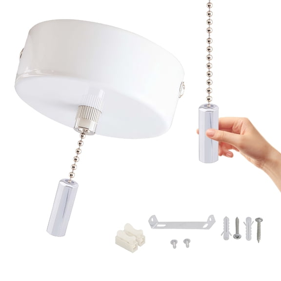 150cm Cord Metal Pull Chain Switches 60mm Diameter General Switches for Ceiling Fan Pendant Light Wall Fixtures