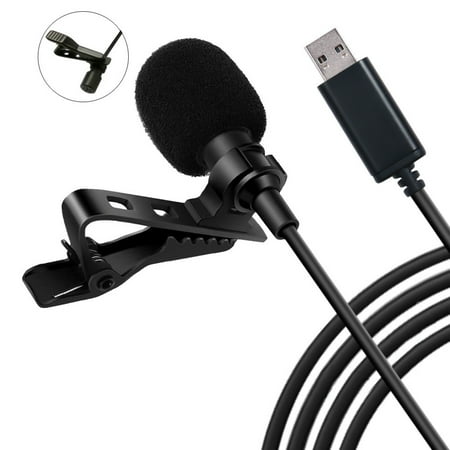 150cm Portable Clip-on Omni-Directional Stereo USB Mic Microphone for PC Computer