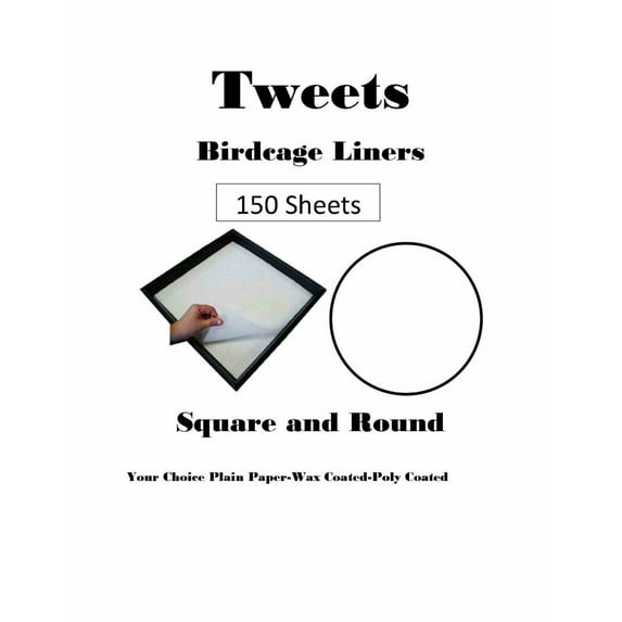 150ct Custom Cut To Order Birdcage Liner Wax-Plain-Poly Rectangle-Square & Round