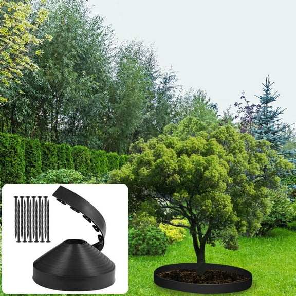 150ft No Dig Lawn Edging, 4 Inch Tall Plastic Border Kit for Flower Beds and Residential Yard Design (Black)