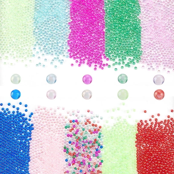 150g 10 colors Transparent Round Caviar Beads Beads Tiny Rhinestones Glass Micro Beads for DIY Nail Art Decorations Accessories Mixed color 2mm 15g/color