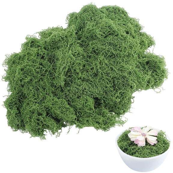 150g Artificial Moss Rocks Nylon Moss Stone for Floral Arrangements Dark Green 0.2mm