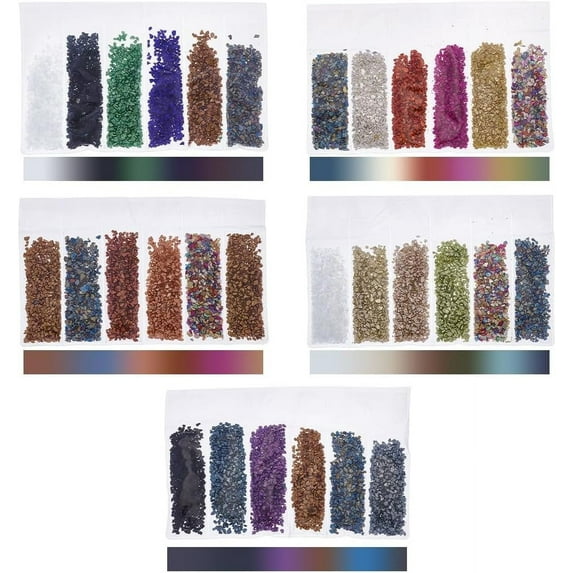 150g Crushed Glass Chips 30 Colors No Hole Mini Glass Chips Undrilled Chip Beads Colorful Glass Chips for Nail Art Decoration DIY Crafts Vase Fillers Phone Case Decoration Jewelry Making