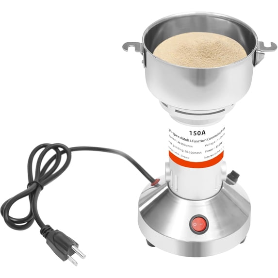150g Flour Mill Grinder For Home 850W electric Grain Mill Grinder 28000r/min for Coffee, Corn, Pepper, Herbs, Wheat, Rice(150g)