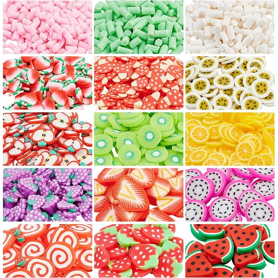 150g Polymer Clay Cabochons Mixed Fruit Beads Soft Sprinkle Beads Crafts Accessories