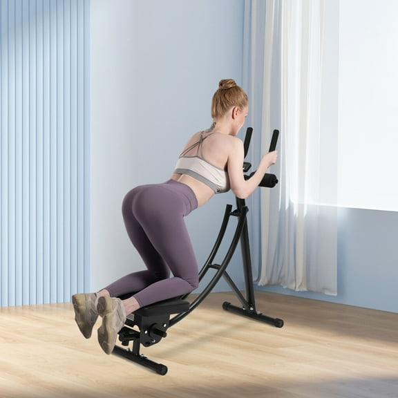 150kg Ab Machine Foldable AB Exercise Machine - Abdominal Workout Crunch Machine Waist Trainer Black WT-089B