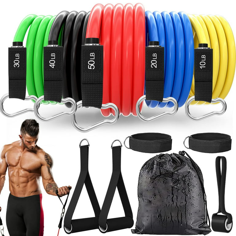 Fitness Insanity Resistance Bands Set 5-Piece Exercise Bands Portable Home  Gym Accessories Perfect Muscle Builder For Arms,, Insanity Bands