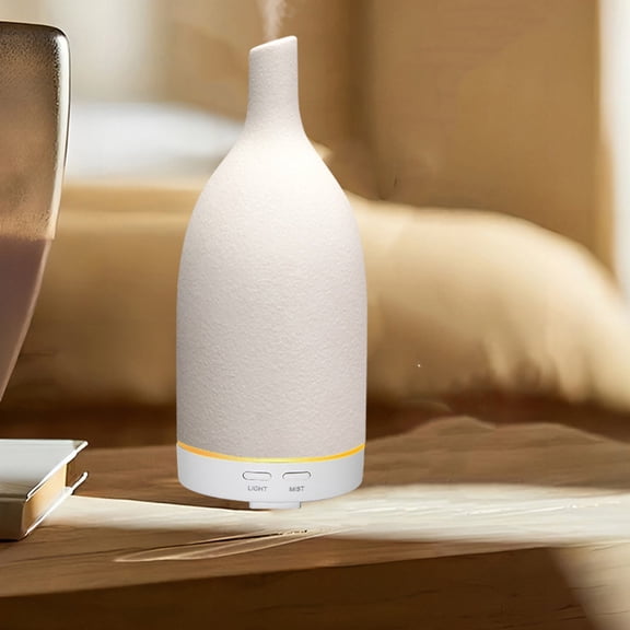 150ml Aromatherapy Diffuser Humidifier with Colorful Night Lights, Quiet Ultrasonic Essential Oil Diffuser for Sleep, Auto Shut-Off, Fine Mist, White/Dark/Light Wood Grain, 5W, 20-30ML/H Spray