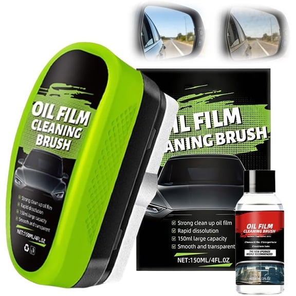 150ml Automotive Glass Oil Film Remover Brush, 2-in-1 Car Windshield Cleaner and Rain Repellent Applicator for Auto and Home Windows(1PCS)