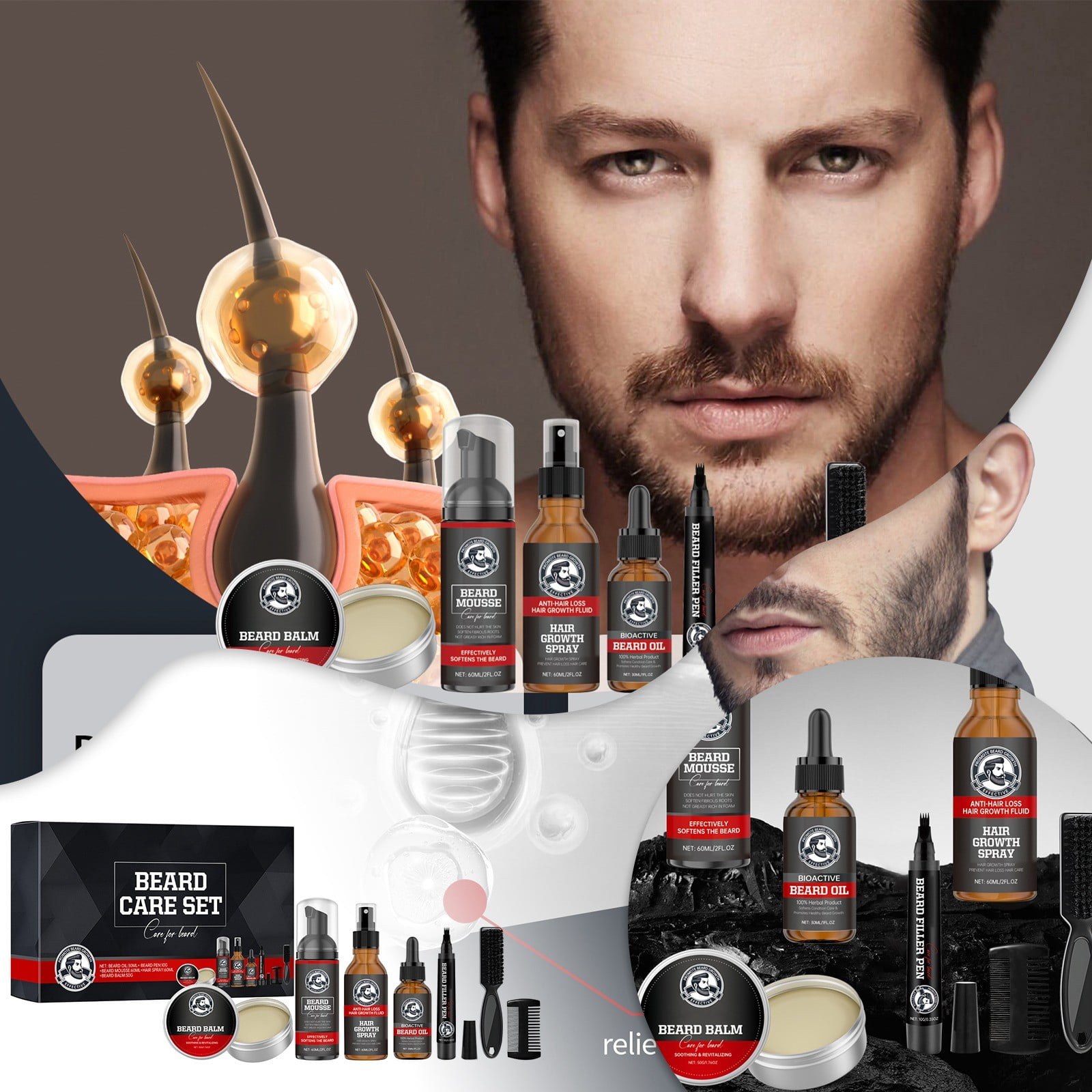 150ml Beard Kit Beard Keeps Beard Moisturized Softens Beard Beard From