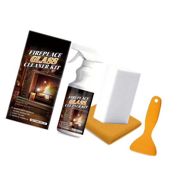 150ml Easy to Use Fireplaces Glass Cleaner for Quick Removal of Soots Tars and Stain Nontoxic Safe for Homes