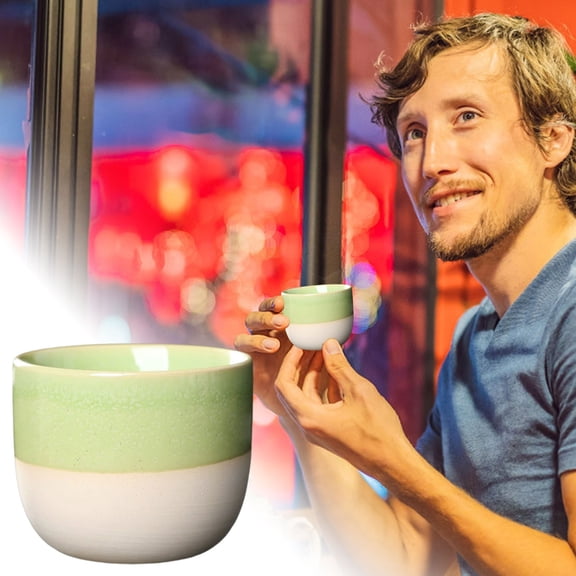 150ml Japanese Style Ceramic Tea Cup, Rough Pottery Coffee Mug with Semi-Glazed Finish, Artisan Design J