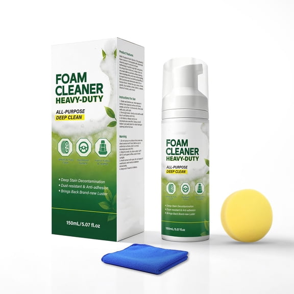 150ml MultiFunctional Foam Cleaning Spray, Automotive Interior Leather Upholstery Cleaner, Powerful Stain Remover for Car Seats, Door Panels, Household Sofas and Shoe Surface Daily Cleaning