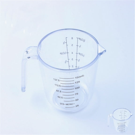 150ml Plastic Measuring Cup, Dual Scale ML & Cup Clear Measuring Jug for Liquid & Dry Ingredients, Easy Read Kitchen Measuring Tool for Baking Cooking, Portable Design Easy Clean & Store