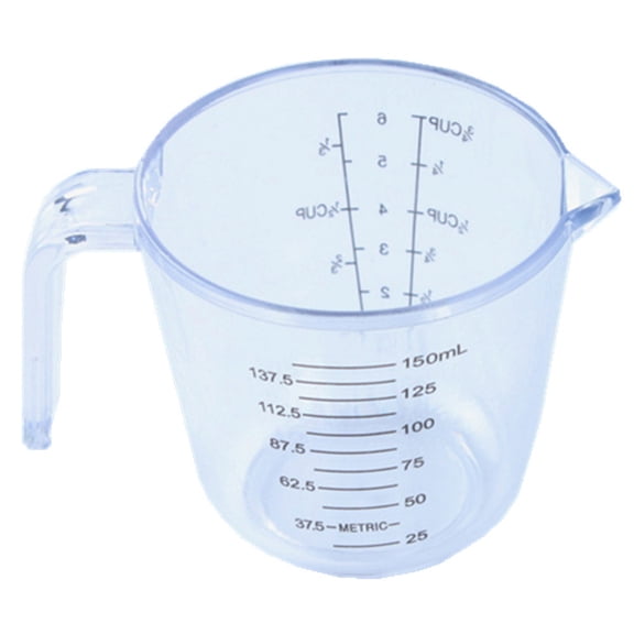 150ml Plastic Measuring Cup with Lip, Clear Graduated Cylinder for Baking and Cooking, Thickened Liquid Measuring Beaker with Precise Markings, Small Measuring Cups for Liquids and Dry Ingredients