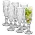thumbnail image 1 of 150ml Vintage Diamond Clear Glass Goblets 6-Piece Set, 5oz Handmade European Wine Glasses, Dishwasher Safe Tall Stemmed Glasses for Home, Party, Bar, 1 of 8