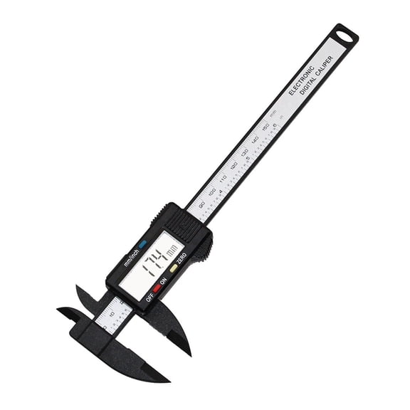 150mm/6" LCD Digital Electronic Carbon Fiber Vernier Calipers Gauge Micrometer With Large LCD Screen Display Inch/Metric ,Complete Kit