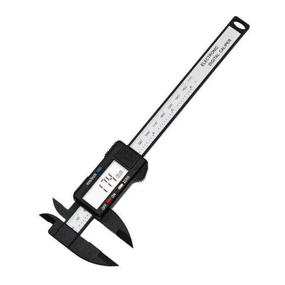 150mm/6" LCD Digital Electronic Carbon Fiber Vernier Calipers Gauge Micrometer With Large LCD Screen Display Inch/Metric