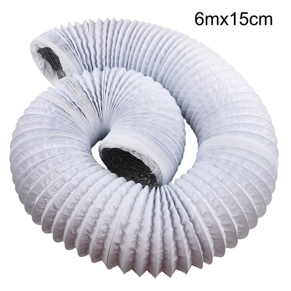 150mm Air Duct 6m Exhaust Pipe Efficiency Enhancer Heat Resistant Design Grey Home Ventilation For HVAC Systems