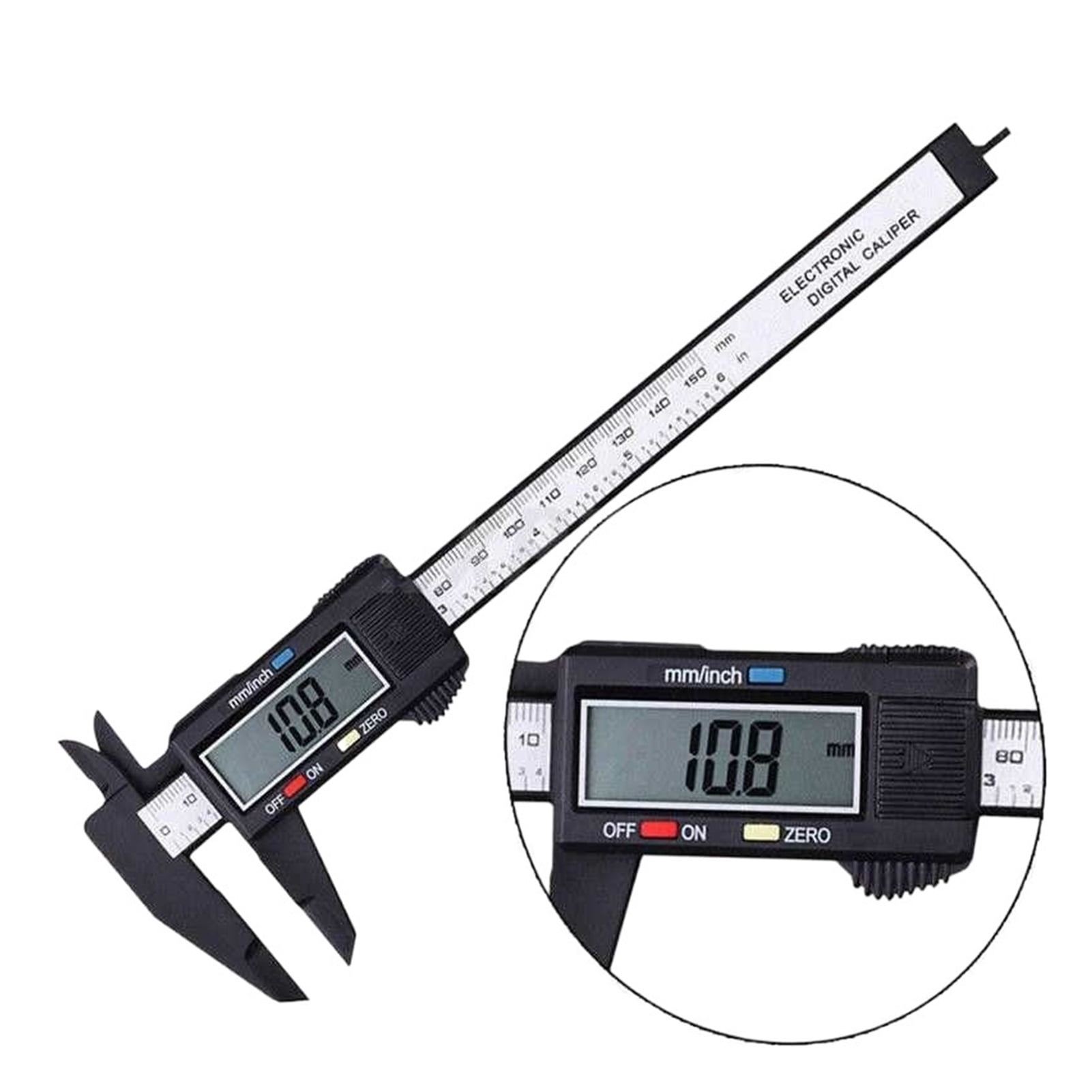 150mm Caliper Digital Electronic Digital Pachometer Carbon Fiber Vernier Gauge Micrometer Measuring Tool 6Inch
