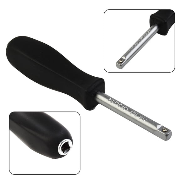 150mm Dual-Purpose Screwdriver Handle 1/4 Square Drive Chrome Vanadium Steel Multi-Function Tool for Narrow Spaces
