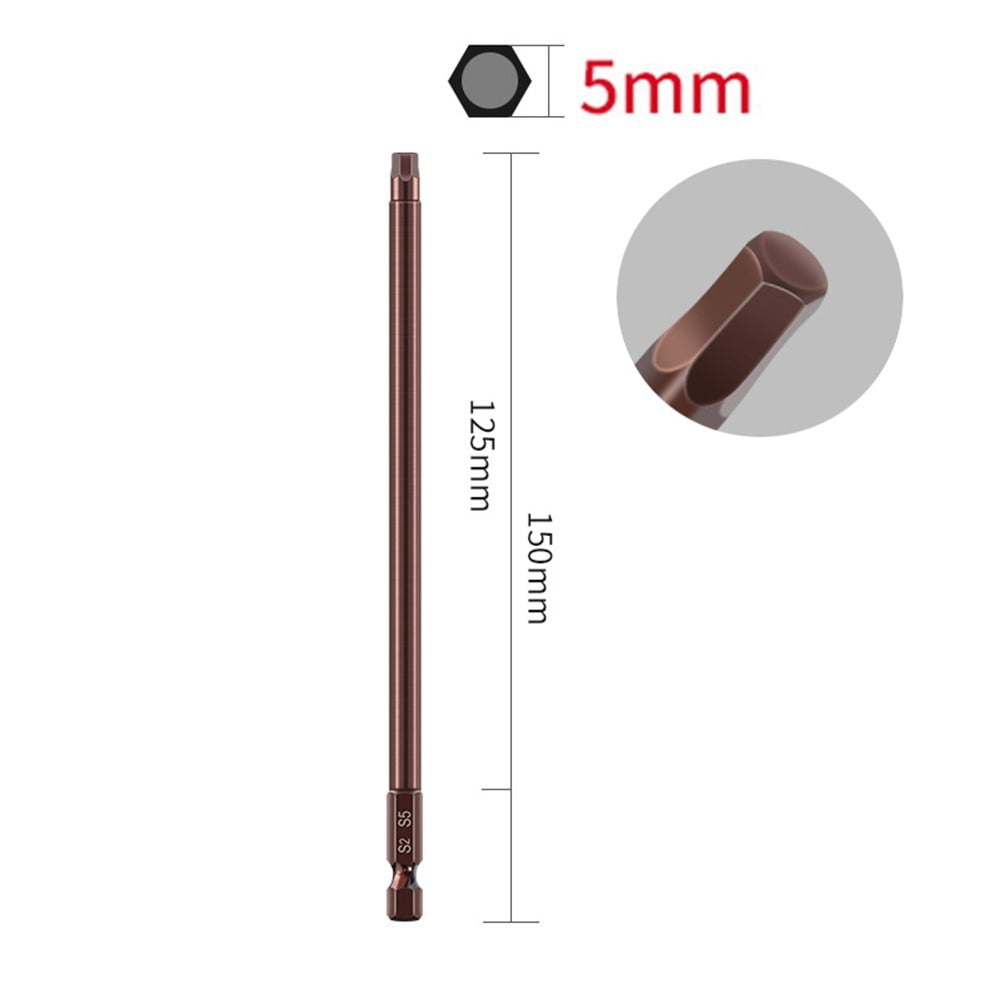 Set 6 Embouts Hexagonaux 100mm Saipor - Tiges 1/4, Tailles H1.5 à H6, Acier S2 Magnétique - Pour Tournevis électriques/manuels