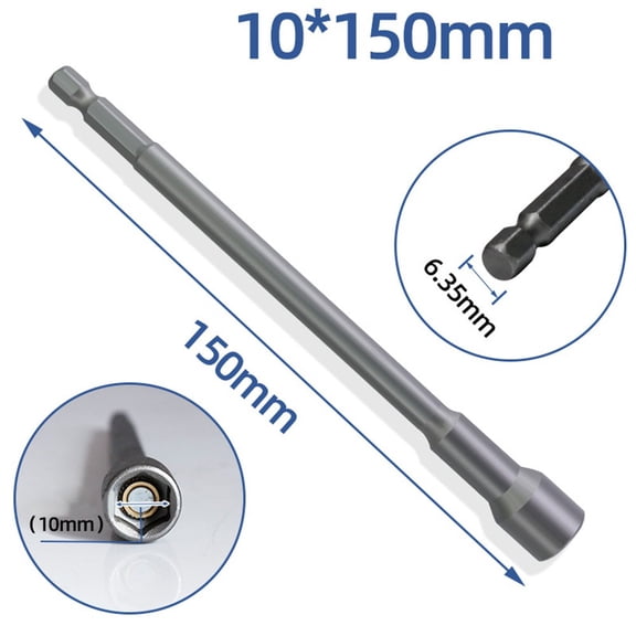 150mm Socket Wrench Extension for Hexagonal Nuts, for Home Improvement Projects (Magnetic 10mm)