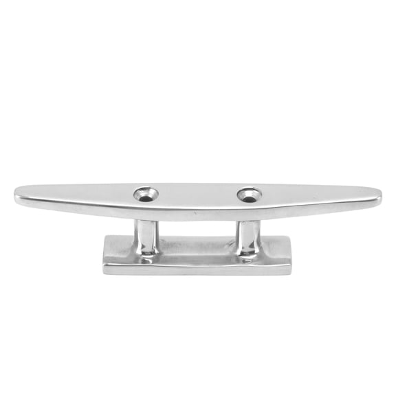 150mm Stainless Steel Marine Grade Low Profile Flat Top Boat Dock Cleat, 6 Inch Deck Rope Tie Down - Replacement Part