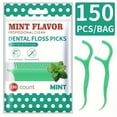 thumbnail image 1 of 150pcs/Bag, Mint Floss Stick, Water Floss Stick, Refreshing Mint Floss Stick - Oral Care Cleaning Interdental Tools, 1 of 9