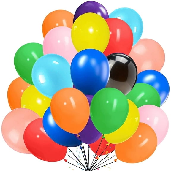 150pcs Multicoloured Balloons Party Balloon, Natural Balloons pack Round Latex Ballon Colorful Balloons for Party Decoration, Birthday, Weddings, Anniversary, Baby Shower, Arch Decoration