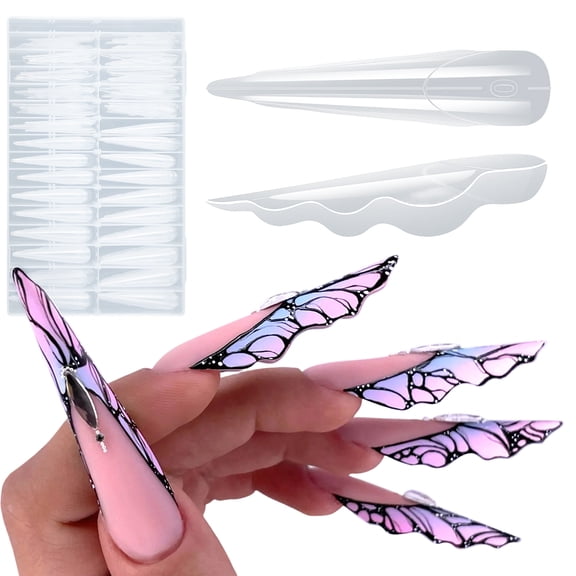 150pcs Butterfly Theme Nails Templates Nails Molds Combining Chinese and Western Designs for Special Salon Activities