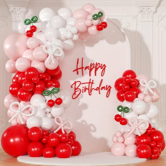 150pcs Cherry Balloon Garland Arch Kit for Birthday Wedding Party Decor