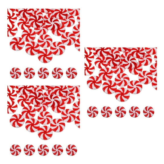 150pcs Christmas Candy Cane Peppermint Ornaments for Christmas Tree Fake Candy Candy Decorations Red and White Candy Christmas Ornaments Candy Cane Craft DIY Candy Pendants for Xmas Holiday Party